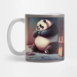 Bored Obese Panda in Depression Mug